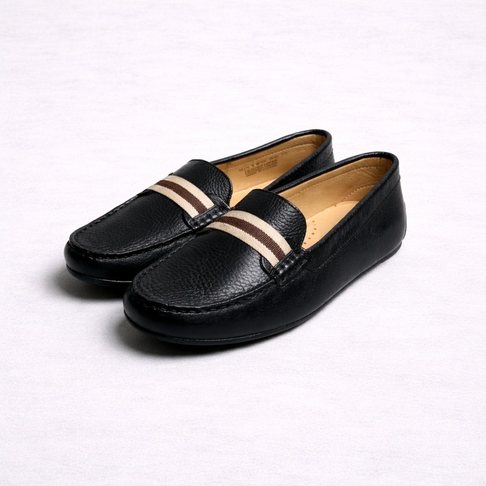 Marc Joseph NY Black Leather Loafers Womens 7.5 Driving Shoes Slip On Brazil